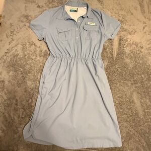 Magellan Outdoors Women's XL Blue Southern‎ Summer Fishing Dress Short Sleeve